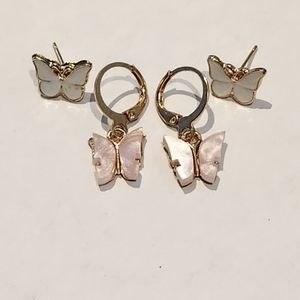 2 pairs of Butterfly earrings